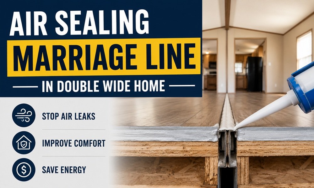 air sealing marriage line in double wide home