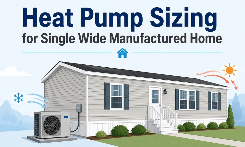 heat pump sizing for single wide manufactured home